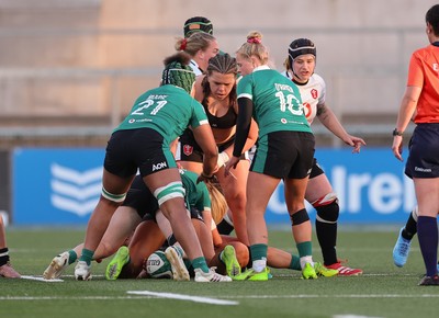 090526 - Ireland v Wales, 2026 Guinness Women’s 6 Nations - Maisie Davies of Wales continues to play despite having her match jersey ripped off