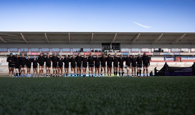 090526 - Ireland v Wales, 2026 Guinness Women’s 6 Nations - The Wales team line up for the anthems