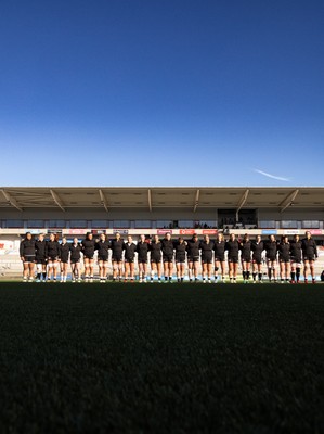 090526 - Ireland v Wales, 2026 Guinness Women’s 6 Nations - The Wales team line up for the anthems