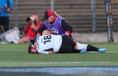 090526 - Ireland v Wales, 2026 Guinness Women’s 6 Nations - Donna Rose of Wales receives medical attention after taking a knock