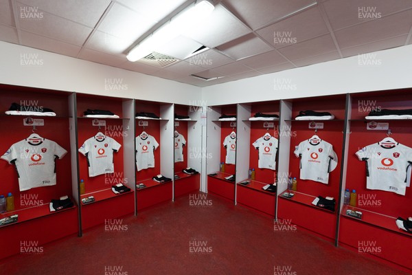 090526 - Ireland v Wales, 2026 Guinness Women’s 6 Nations - Wales match jerseys hang in the changing room ahead of the match