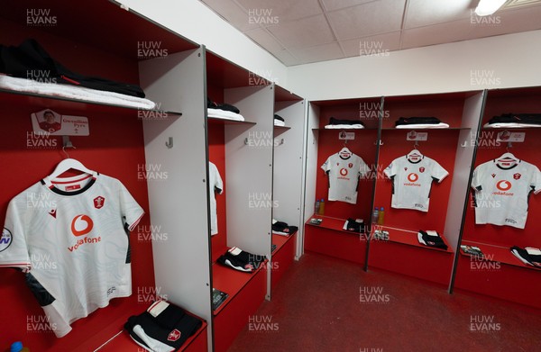 090526 - Ireland v Wales, 2026 Guinness Women’s 6 Nations - Wales match jerseys hang in the changing room ahead of the match