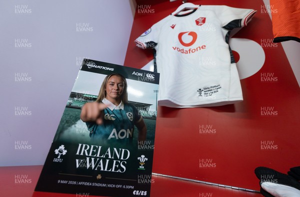 090526 - Ireland v Wales, 2026 Guinness Women’s 6 Nations - Wales match jerseys hang in the changing room ahead of the match