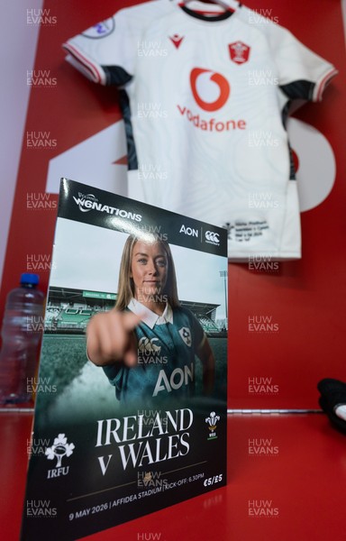 090526 - Ireland v Wales, 2026 Guinness Women’s 6 Nations - Wales match jerseys hang in the changing room ahead of the match