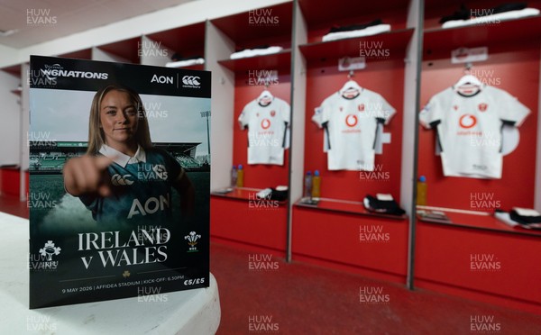 090526 - Ireland v Wales, 2026 Guinness Women’s 6 Nations - Wales match jerseys hang in the changing room ahead of the match