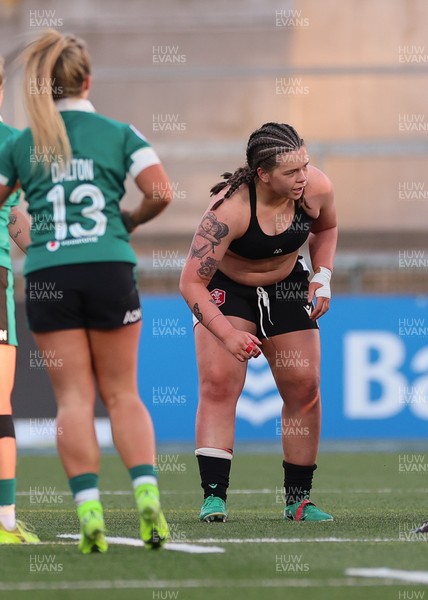 090526 - Ireland v Wales, 2026 Guinness Women’s 6 Nations - Maisie Davies of Wales continues to play despite having her match jersey ripped off