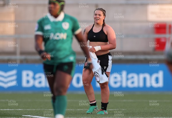 090526 - Ireland v Wales, 2026 Guinness Women’s 6 Nations - Maisie Davies of Wales continues to play despite having her match jersey ripped off