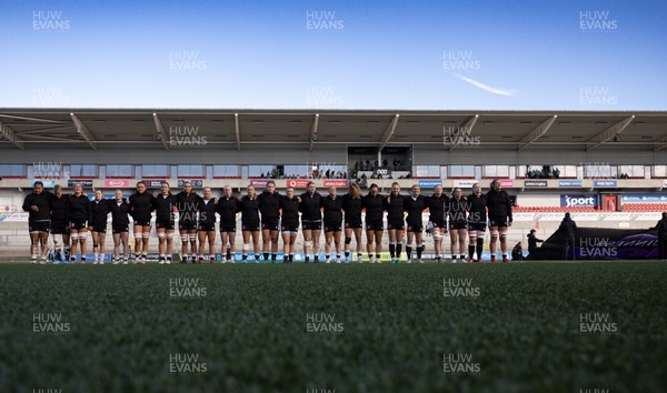 090526 - Ireland v Wales, 2026 Guinness Women’s 6 Nations - The Wales team line up for the anthems