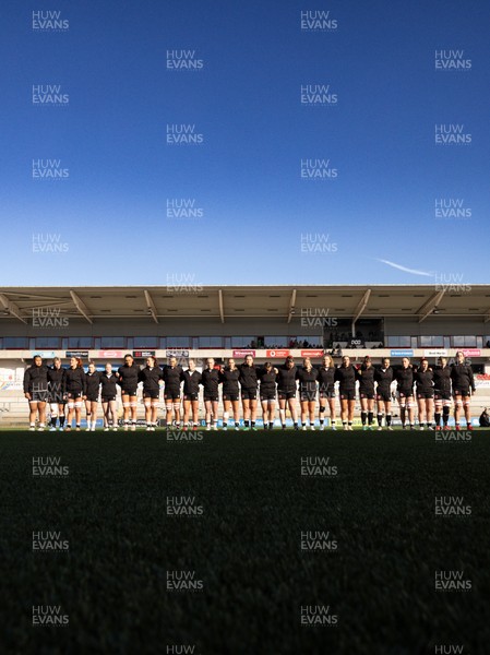090526 - Ireland v Wales, 2026 Guinness Women’s 6 Nations - The Wales team line up for the anthems