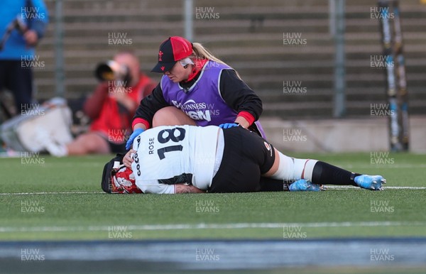 090526 - Ireland v Wales, 2026 Guinness Women’s 6 Nations - Donna Rose of Wales receives medical attention after taking a knock