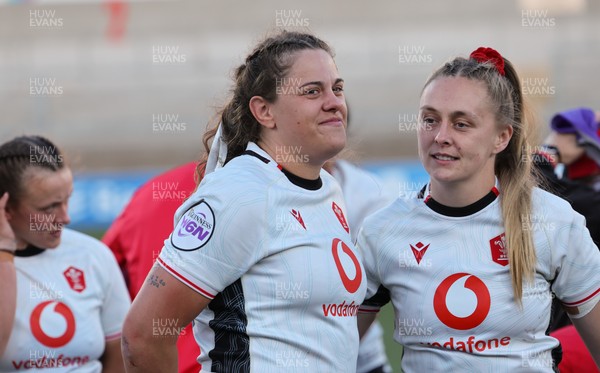 090526 - Ireland v Wales, 2026 Guinness Women’s 6 Nations - Natalia John of Wales and Hannah Dallavalle of Wales at the end of the match 