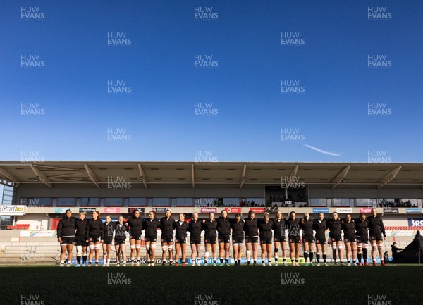 090526 - Ireland v Wales, 2026 Guinness Women’s 6 Nations - The Wales team line up for the anthems