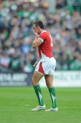 13.03.10 - Ireland v Wales - RBS Six Nations 2010 - Lee Byrne of Wales after being sin binned. 