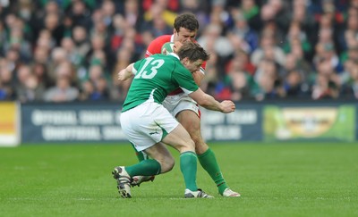 13.03.10 - Ireland v Wales - RBS Six Nations 2010 - Jamie Roberts of Wales is tackled by Brian O'Driscoll of Ireland. 
