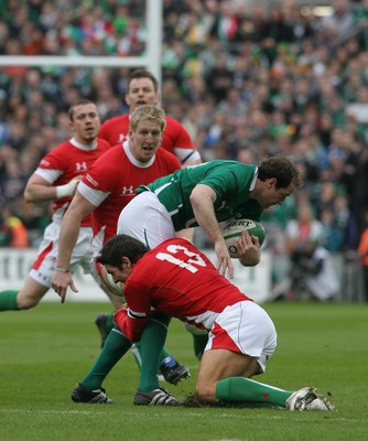 13.03.10 Ireland v Wales... Ireland's Geordan Murphy is tackled by James Hook. 