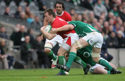 13.03.10 Ireland v Wales... Wales Matthew Rees is tackled by Ireland's Paul O'Connell. 