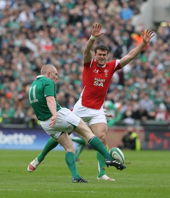 13.03.10 Ireland v Wales... Wales Jamie Roberts attempts to stop Ireland's Keith Earl. 