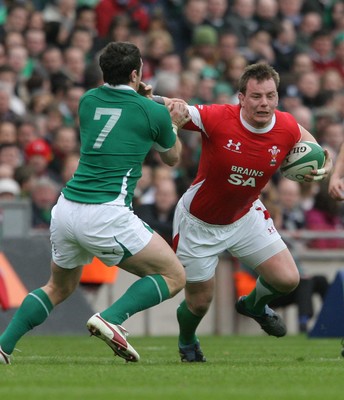 13.03.10 Ireland v Wales... Wales Matthew Rees takes on Ireland's David Wallace. 