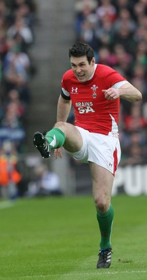 13.03.10 Ireland v Wales... Wales Stephen Jones kicks. 