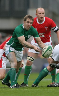 13.03.10 Ireland v Wales... Ireland's Tomas O'Leary passes watched by Martyn Williams. 