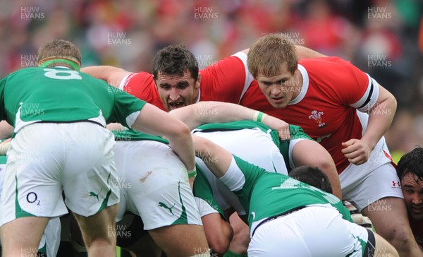 13.03.10 - Ireland v Wales - RBS Six Nations 2010 - Huw Bennett and Rhys Gill of Wales. 