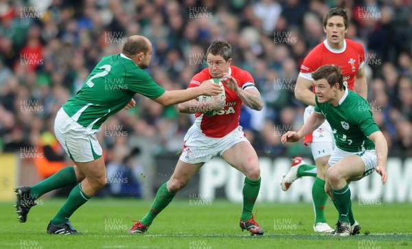 13.03.10 - Ireland v Wales - RBS Six Nations 2010 - Shane Williams of Wales is tackled by Rory Best of Ireland. 