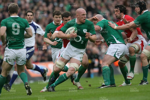 13.03.10 Ireland v Wales... Ireland's Paul O'Connell on the charge. 