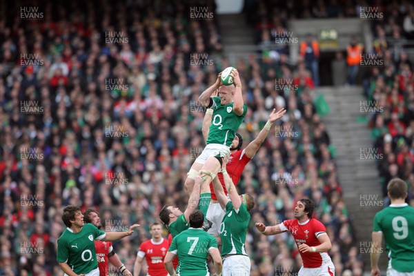 13.03.10 Ireland v Wales... Ireland's Paul O'Connell wins lineout ball. 