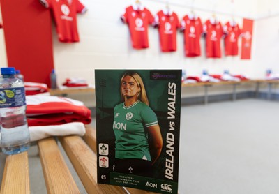 130424 - Ireland  v Wales, Guinness Women’s 6 Nations - Wales match jerseys hang in the team changing room ahead of the match