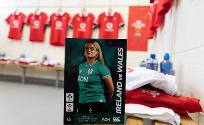 130424 - Ireland  v Wales, Guinness Women’s 6 Nations - Wales match jerseys hang in the team changing room ahead of the match