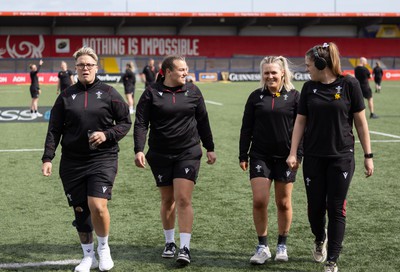 130424 - Ireland  v Wales, Guinness Women’s 6 Nations - Donna Rose, Carys Phillips, Alex Callender and Natalia John ahead of the match