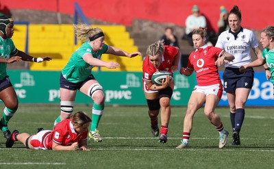 130424 - Ireland  v Wales, Guinness Women’s 6 Nations - Alex Callender of Wales looks to break away