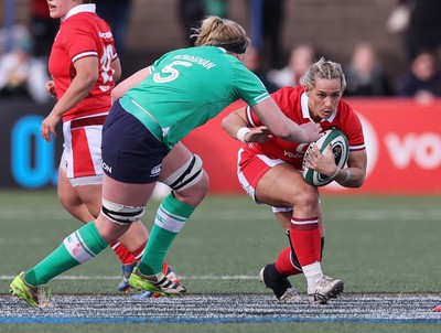 130424 - Ireland  v Wales, Guinness Women’s 6 Nations - Kerin Lake of Wales takes on Sam Monaghan of Ireland