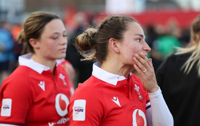 130424 - Ireland  v Wales, Guinness Women’s 6 Nations - Jasmine Joyce of Wales and Alisha Butchers of Wales at the end of the match