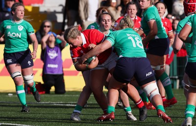 130424 - Ireland  v Wales, Guinness Women’s 6 Nations - Molly Reardon of Wales drives for the line, only for the try to be ruled out