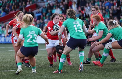 130424 - Ireland  v Wales, Guinness Women’s 6 Nations - Abbey Constable of Wales charges for the line