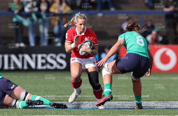 130424 - Ireland  v Wales, Guinness Women’s 6 Nations - Kerin Lake of Wales takes on Brittany Hogan of Ireland