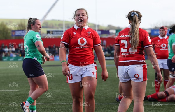 130424 - Ireland  v Wales, Guinness Women’s 6 Nations - Molly Reardon of Wales reacts on the final whistle