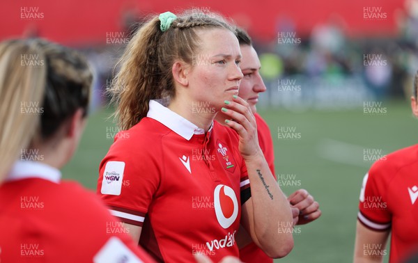 130424 - Ireland  v Wales, Guinness Women’s 6 Nations - Carys Cox of Wales at the end of the match