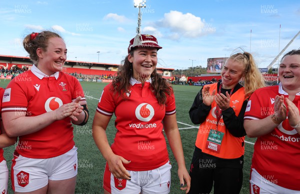 130424 - Ireland  v Wales, Guinness Women’s 6 Nations - Gwennan Hopkins of Wales after being presented with her first cap