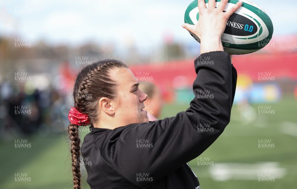 130424 - Ireland  v Wales, Guinness Women’s 6 Nations - Carys Phillips of Wales during warm up