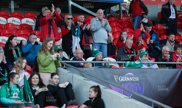 130424 - Ireland  v Wales, Guinness Women’s 6 Nations -Wales fans applaud the the team at the start of the match