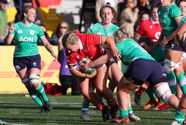 130424 - Ireland  v Wales, Guinness Women’s 6 Nations - Molly Reardon of Wales drives for the line, only for the try to be ruled out