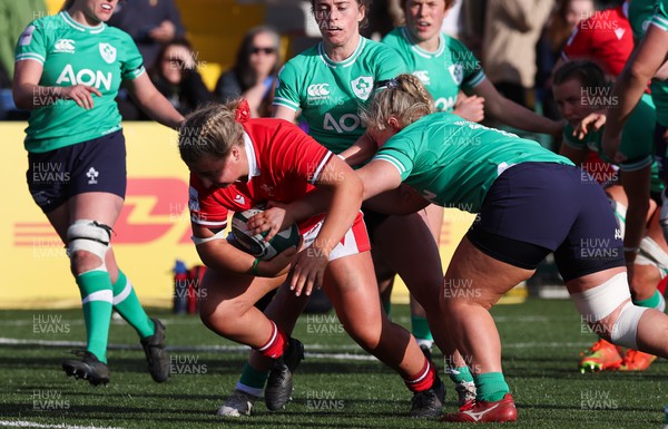 130424 - Ireland  v Wales, Guinness Women’s 6 Nations - Molly Reardon of Wales drives for the line, only for the try to be ruled out