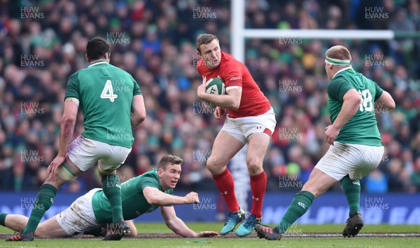 240218 - Ireland v Wales - NatWest 6 Nations 2018 - Hadleigh Parkes of Wales