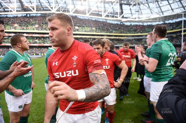 240218 - Ireland v Wales - NatWest 6 Nations 2018 - Ross Moriarty of Wales looks dejected