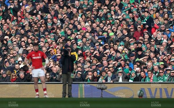 240218 - Ireland v Wales - Natwest 6 Nations - The crowds watch in the bright sunlight