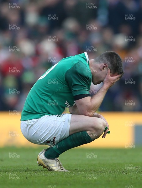 240218 - Ireland v Wales - Natwest 6 Nations - A dejected Johnny Sexton of Ireland