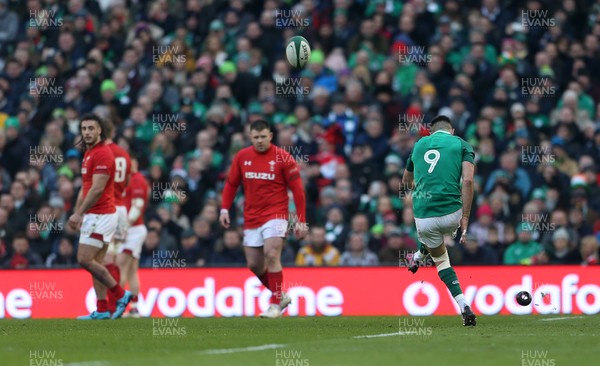 240218 - Ireland v Wales - Natwest 6 Nations - Conor Murray of Ireland kicks a penalty