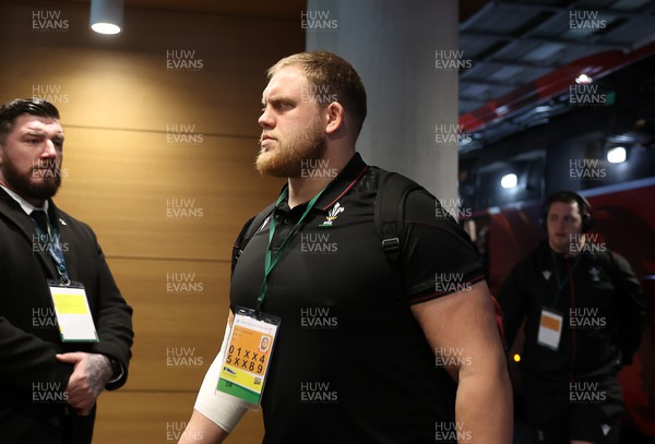 240224 - Ireland v Wales - Guinness 6 Nations Championship - Corey Domachowski of Wales arrives at the stadium